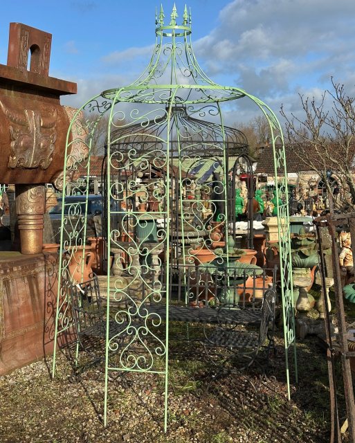 Fabulous Decorative Painted Wrought Iron Garden Gazebo