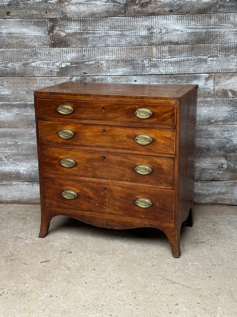 Fabulous Antique Georgian Walnut Bedroom Chest Of Drawers