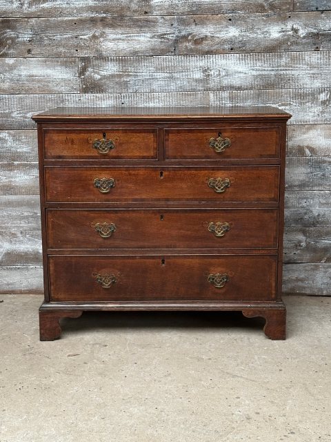 Antique Georgian English Oak Chest Of Drawers