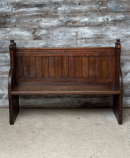 Antique 19th Century Victorian Oak Pew