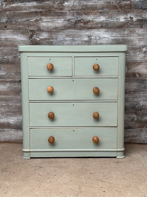 Vintage Painted Wood Chest Of Drawers