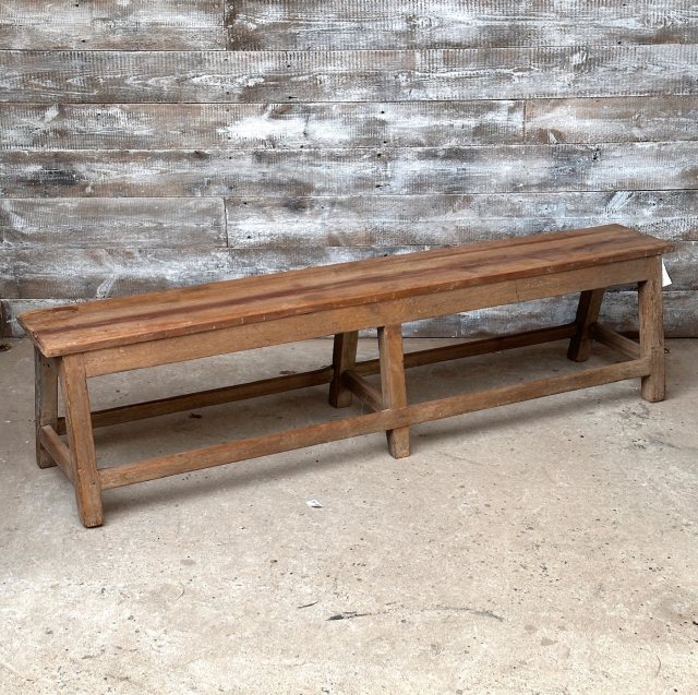 Vintage Rustic Hardwood Gymnasium Bench