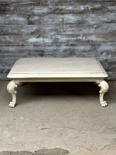 Vintage Large Marble Topped Coffee Table By Polo Ralph Lauren