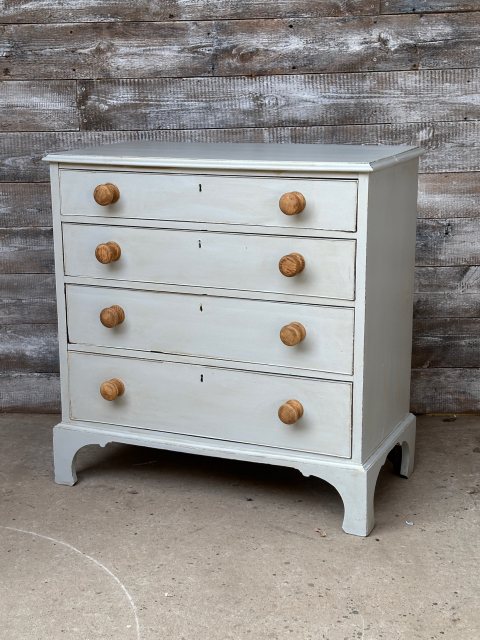 Antique Victorian Painted Mahogany Bedroom Chest Of Drawers