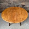 Vintage Ercol Elm & Beech Round Drop Leaf Table