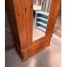 Vintage Solid Pine Mirror Front Wardrobe