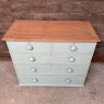 Vintage Rustic Painted Pine Chest Of Drawers