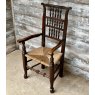 Antique 19th Century Lancashire Spindle Back Elm Armchair