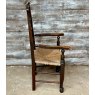 Antique 19th Century Lancashire Spindle Back Elm Armchair