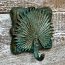 Rustic Painted Wood & Metal Fan Hook