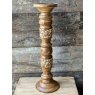 Large Carved Hardwood Candlestick