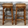 Antique Arts & Crafts Elm And Pine Stools