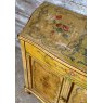 Fabulous Rustic Hand Painted Pine Serpentine Cabinet