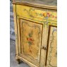 Fabulous Rustic Hand Painted Pine Serpentine Cabinet