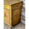 Fabulous Rustic Hand Painted Pine Serpentine Cabinet