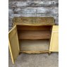 Fabulous Rustic Hand Painted Pine Serpentine Cabinet