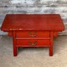 Fabulous Vintage Chinese Red Lacquer Low Table With Drawers