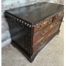 Antique 18th Century European Penwork Cedar Chest Of Drawers