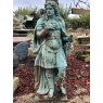 Fantastic Rustic Painted Cast Iron Statue Of Roman General