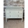 Antique Rustic Painted Mahogany Chest On Stand