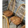 Vintage Set Of 5 Ercol Beech & Elm Dining Chairs