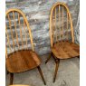 Vintage Set Of 5 Ercol Beech & Elm Dining Chairs