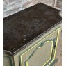 Rustic Painted Hardwood Marble Topped Cabinet