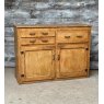 Rustic Antique Edwardian Farmhouse Waxed Pine Sideboard