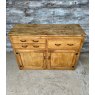 Rustic Antique Edwardian Farmhouse Waxed Pine Sideboard