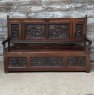 Exquisite Antique 19th Century Flemish Revival Carved Oak Settle