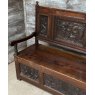 Exquisite Antique 19th Century Flemish Revival Carved Oak Settle