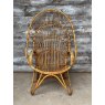 Vintage Franco Albini Style Bamboo and Cane 'Peacock' Lounge Armchair