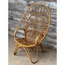 Vintage Franco Albini Style Bamboo and Cane 'Peacock' Lounge Armchair