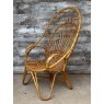 Vintage Franco Albini Style Bamboo and Cane 'Peacock' Lounge Armchair