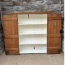 Antique Victorian Farmhouse Pine Ledge & Brace Cupboard