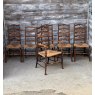 Vintage English Oak Ladder Back Chairs