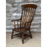 Antique Late Victorian Elm & Beech Large Windsor Armchair