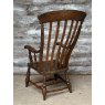 Antique Late Victorian Elm & Beech Large Windsor Armchair