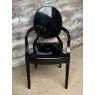 Vintage Louis Ghost Jet Black Armchair By Kartell