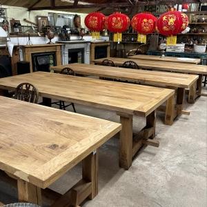 Our rustic Oak refectory tables have had a restock, available in various sizes. Handmade from solid r...