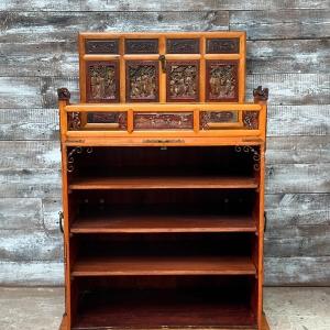 An unusual vintage South East Asian “sword chest” converted into a possible bar, fabulous carving...