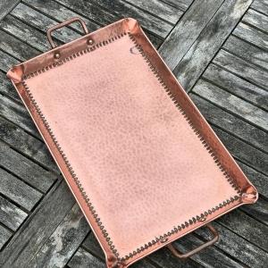 Arts & crafts hammered copper tray, perfect for serving those cocktails! Available online & in store....